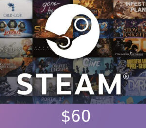 Steam Gift Card $60 - For USD Currency Accounts Global Activation Code